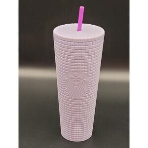 Starbucks Lilac Grid Tumbler 24 oz Matte Soft Touch Spring 2021 Lavender Tea